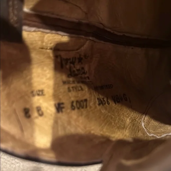 Tony Lama Brown Western Cowboy Boots size 8 - Picture 8 of 9